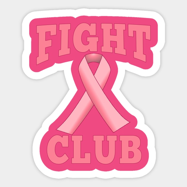 Pink Ribbon Fight Club Breast Cancer Sticker by Scarebaby